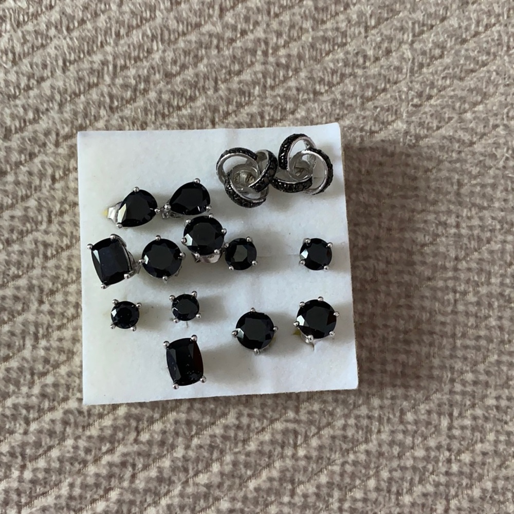 Black rhinestone earrings